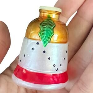 Vintage Blown Glass Bell Christmas Light Cover Taiwan Gold Red